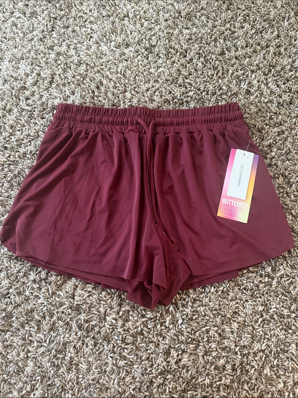 Butterfly Shop Women's Wine Athletic Shorts with Drawstring